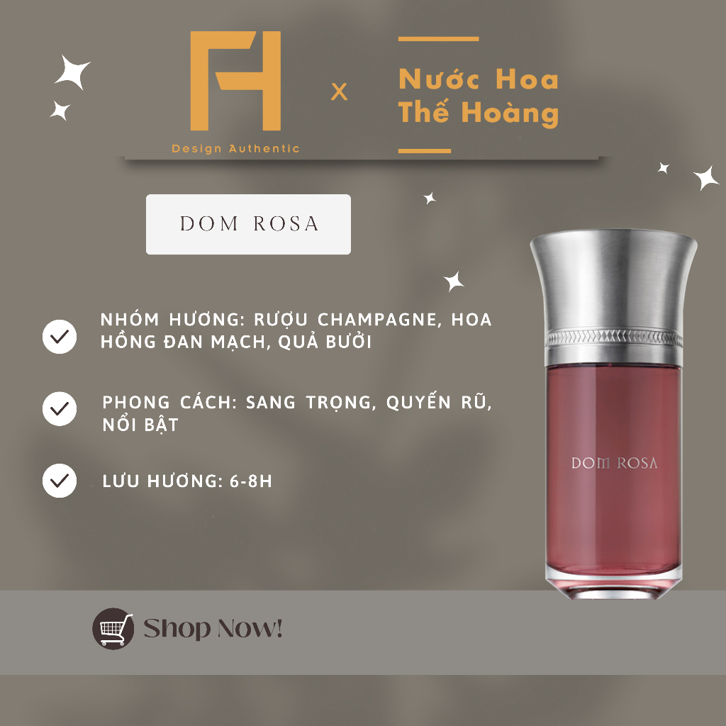 Nước Hoa Unisex Dom Rosa EDP chiết 10ml, 20ml - Nước Hoa Thế Hoàng