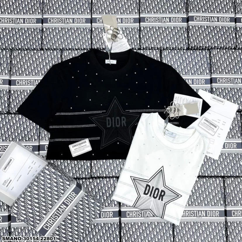 Áo thun nam nữ cotton đính đá cao cấp Áo phông Premium vải cotton in hình nam nữ mới nhất