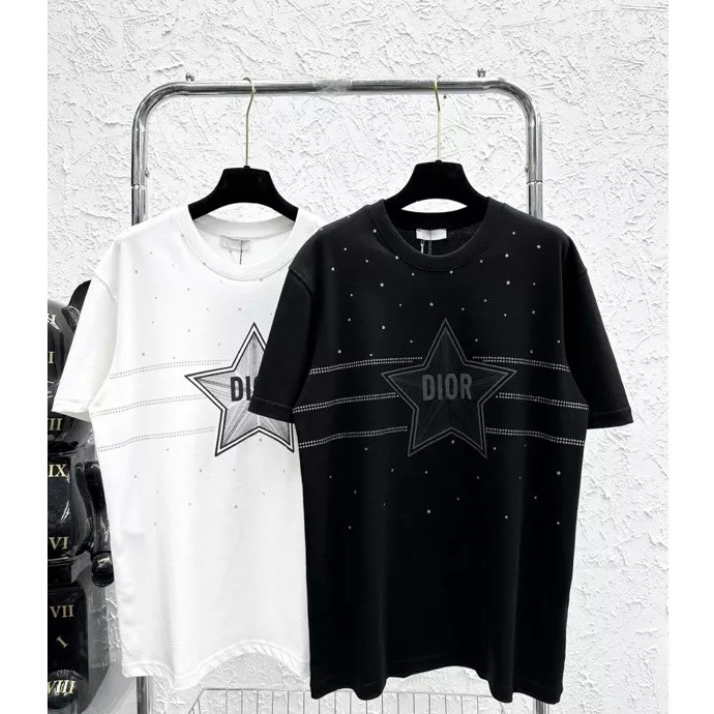 Áo thun nam nữ cotton đính đá cao cấp Áo phông Premium vải cotton in hình nam nữ mới nhất