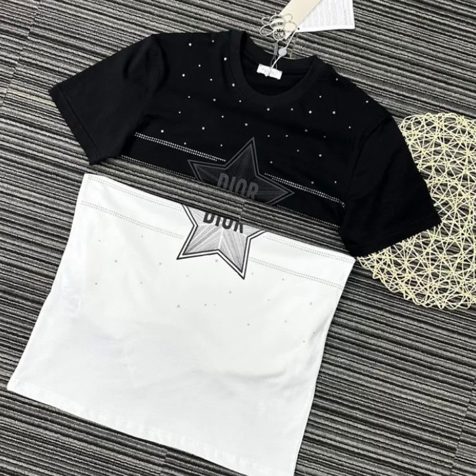 Áo thun nam nữ cotton đính đá cao cấp Áo phông Premium vải cotton in hình nam nữ mới nhất