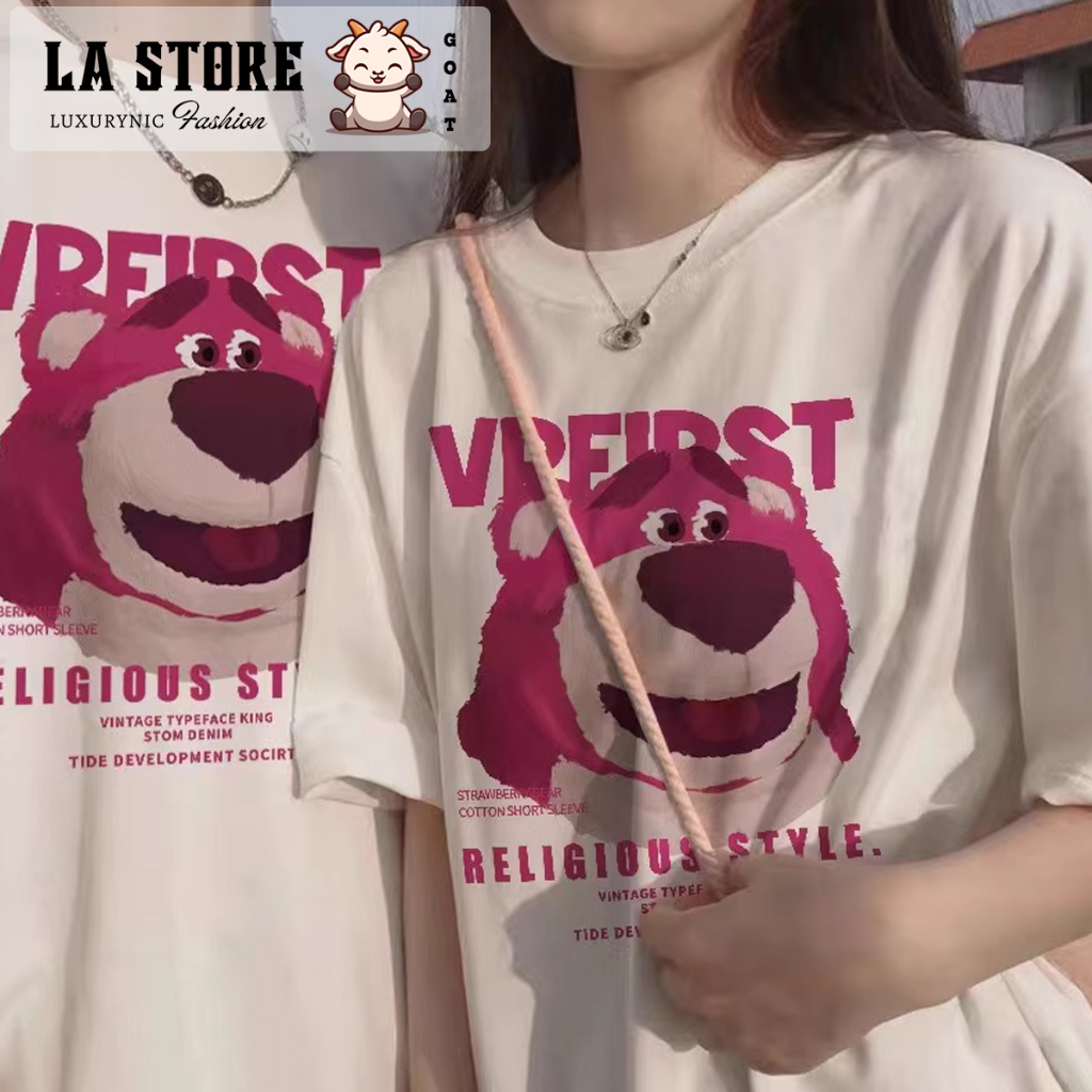 Áo thun gấu lotso form rộng  Miucho chất vải cotton in graphic | BigBuy360 - bigbuy360.vn