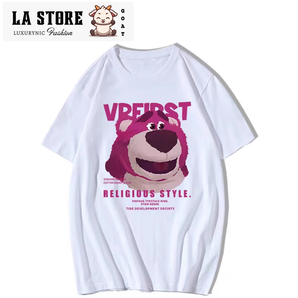 Áo thun gấu lotso form rộng  Miucho chất vải cotton in graphic