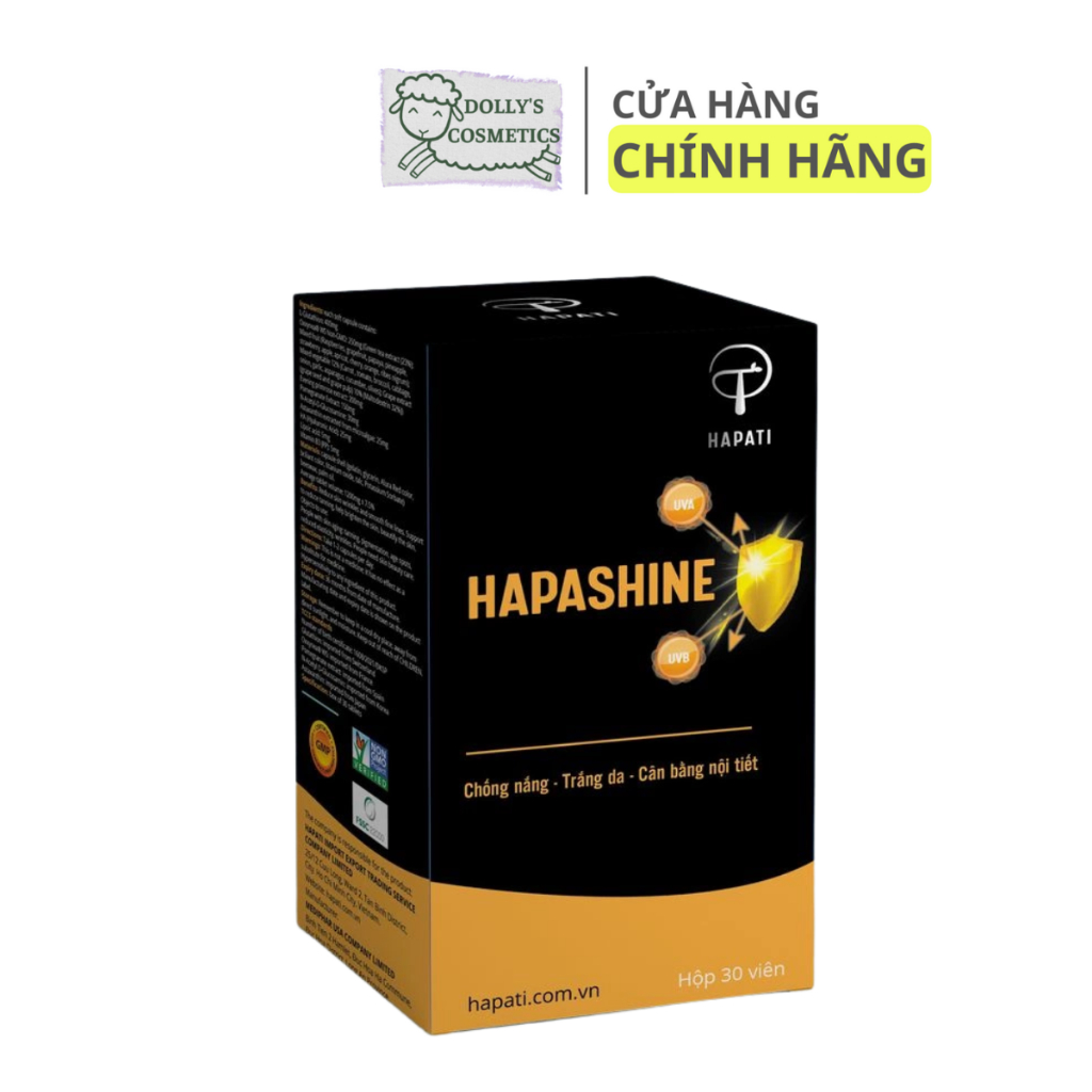 Viên uống Hapashine giúp sáng da, chống nắng nội sinh, hỗ trợ cân bằng nội tiết - Hapati