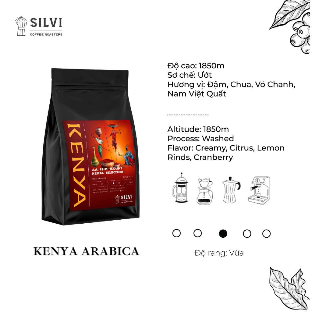 Cà phê thủ công Kenya Arabica Specialty - Silvi Specialty Coffee