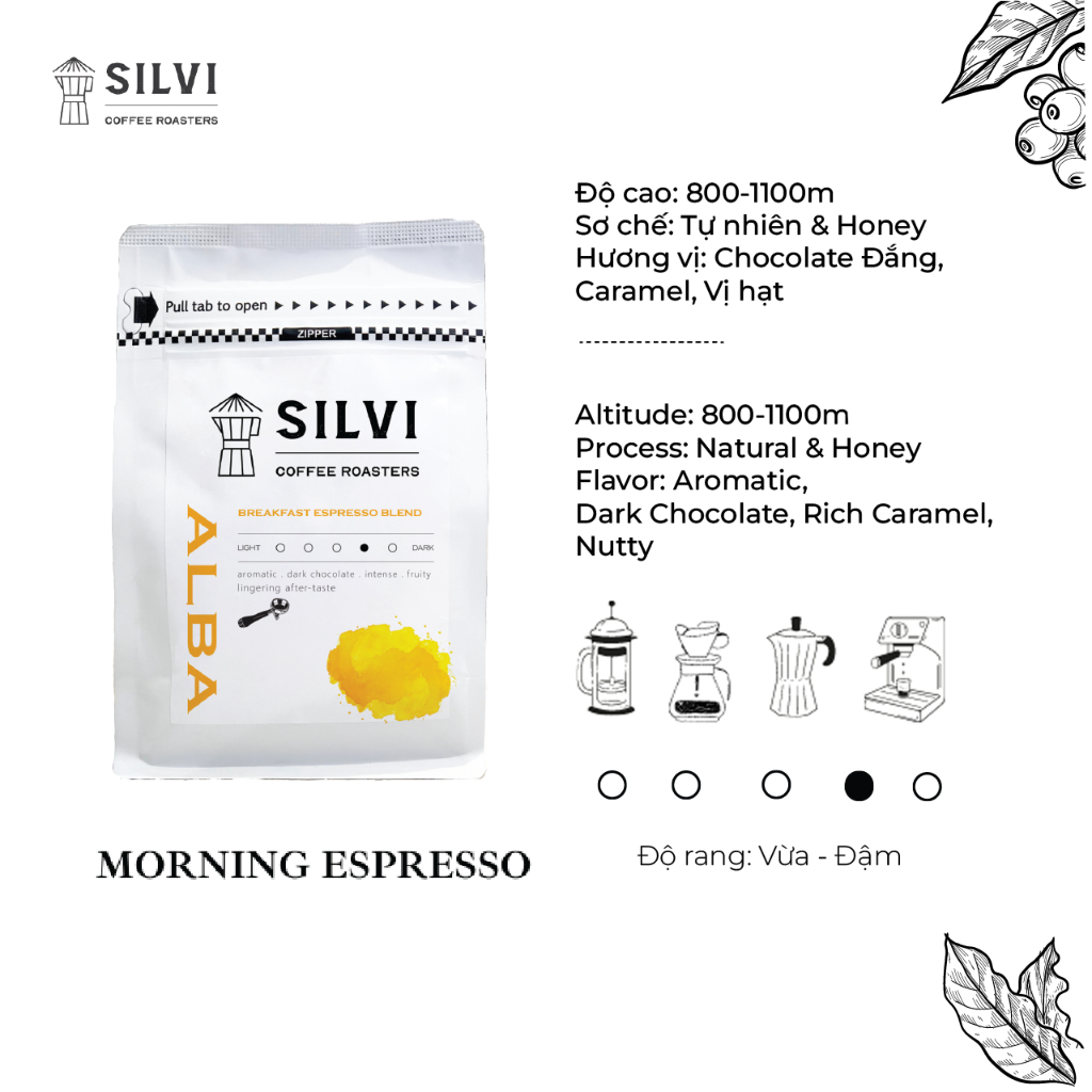 Cà Phê Espresso Pha Máy Alba Blend - Silvi Specialty Coffee