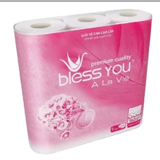Giao ngay .9 cuộn giấy vệ sinh Bless you A là vie.