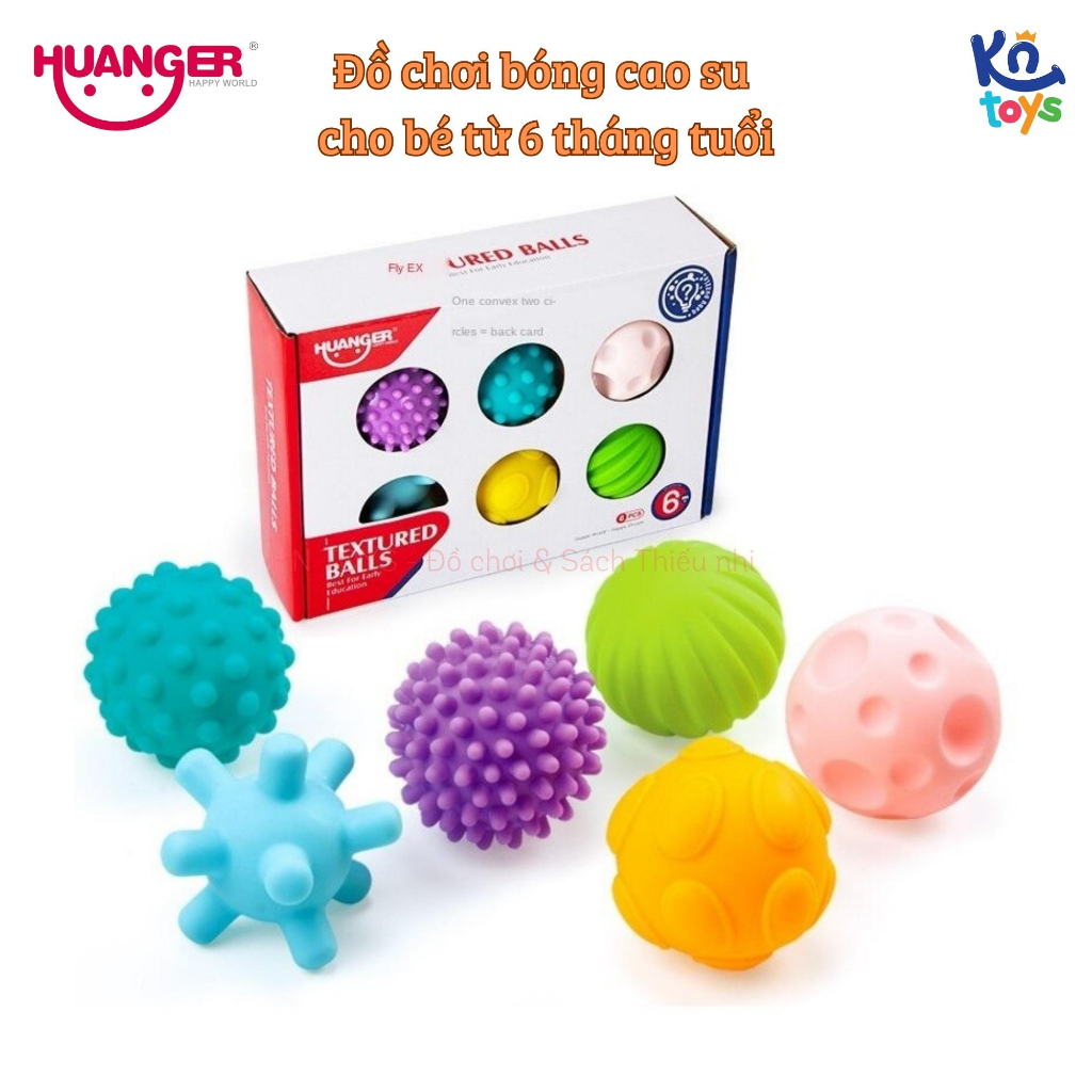 Đồ Chơi Giáo Dục Sớm HUANGER HE0207 Textured Balls - 6 Bóng Gai Cho Bé Từ 6 Tháng Tuổi