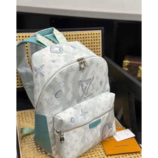 Balo Eovi Discovery size 38cm xanh dương crystal dustbag tag bạc đẹp năng động M226-38