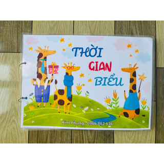 Học liệu Thời gian biểu cho bé, giúp bé quản lý thời gian kèm sticker thưởng