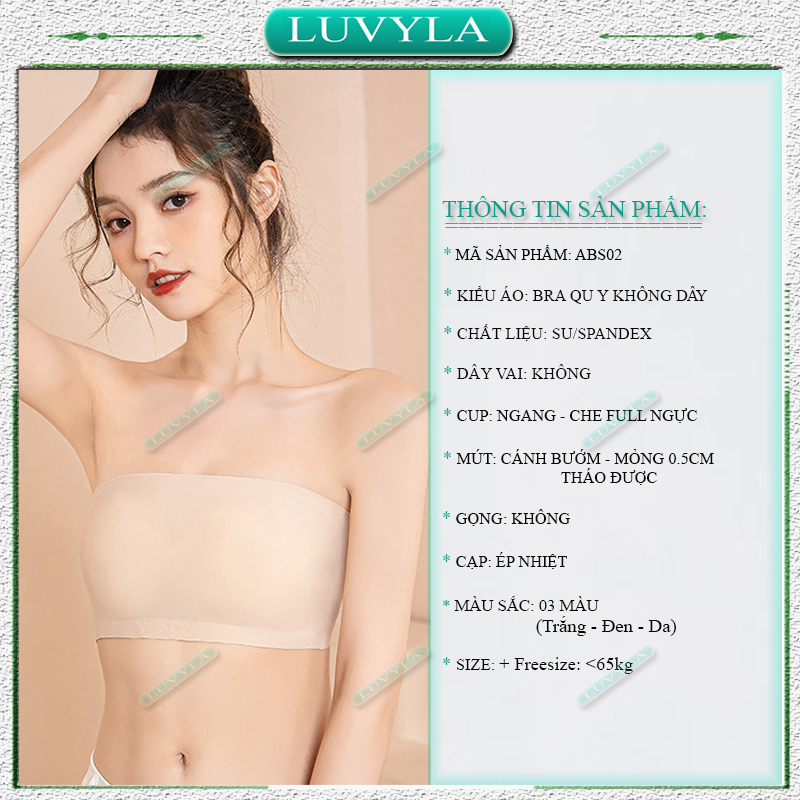 Áo bra nữ không dây su đúc không gọng nâng ngực LUVYLA ABS02