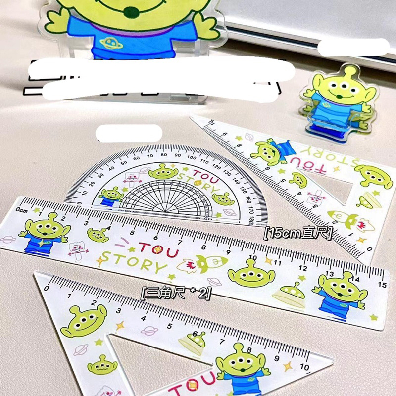 Bộ Êke Thước Kẻ 4 Món Mẫu Sarino Thú Hoạt Hình Cute