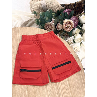 Quần short cotton dù túi hộp màu neon cá tính cho bé trai