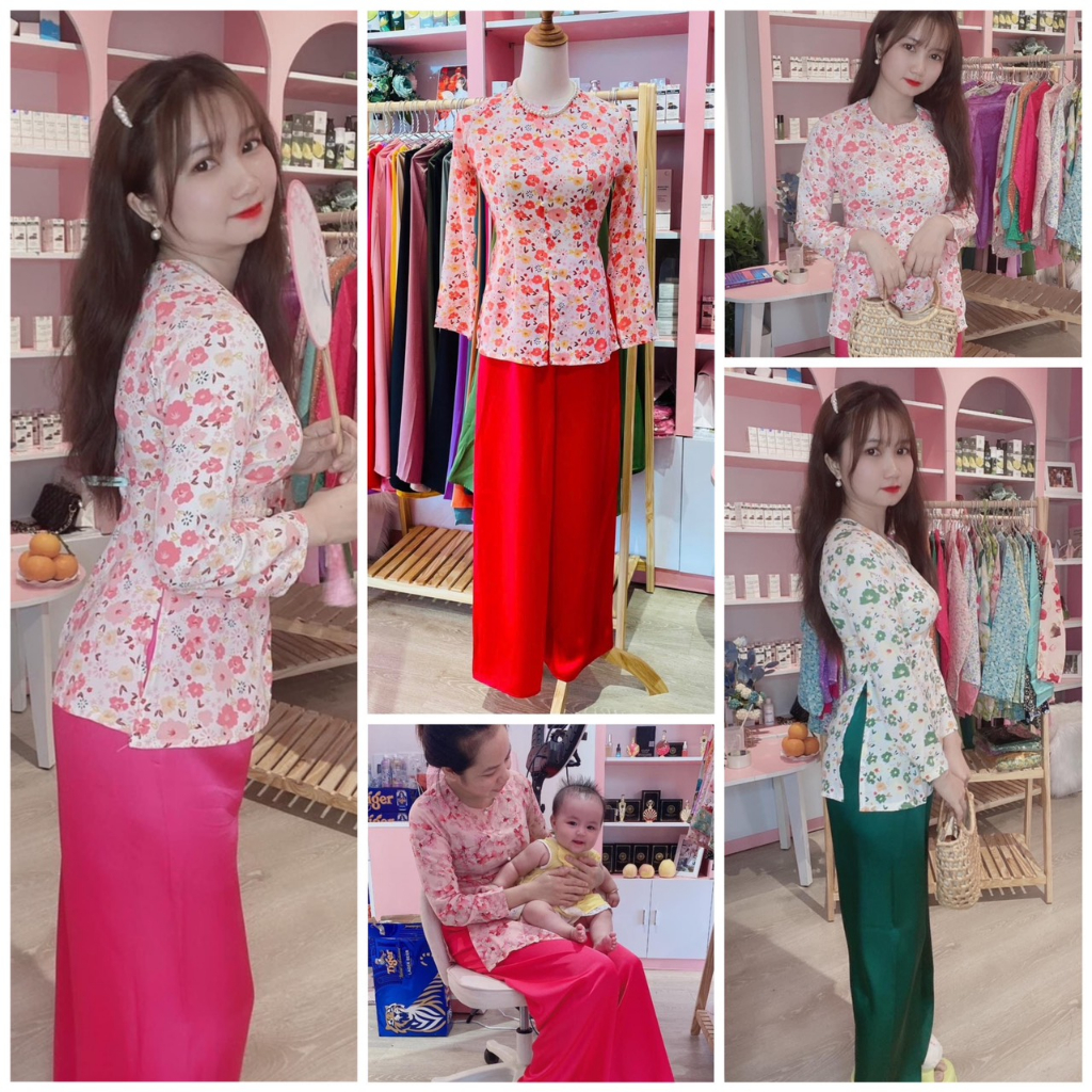 ÁO BÀ BA HOA GIÓ LỤA CAO CẤP