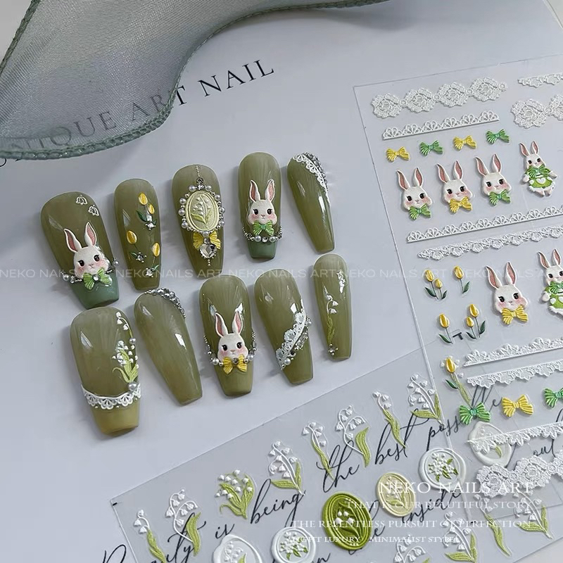 STICKER NỔI 5D HÌNH THỎ TIỂU THƠ ( 6062 )