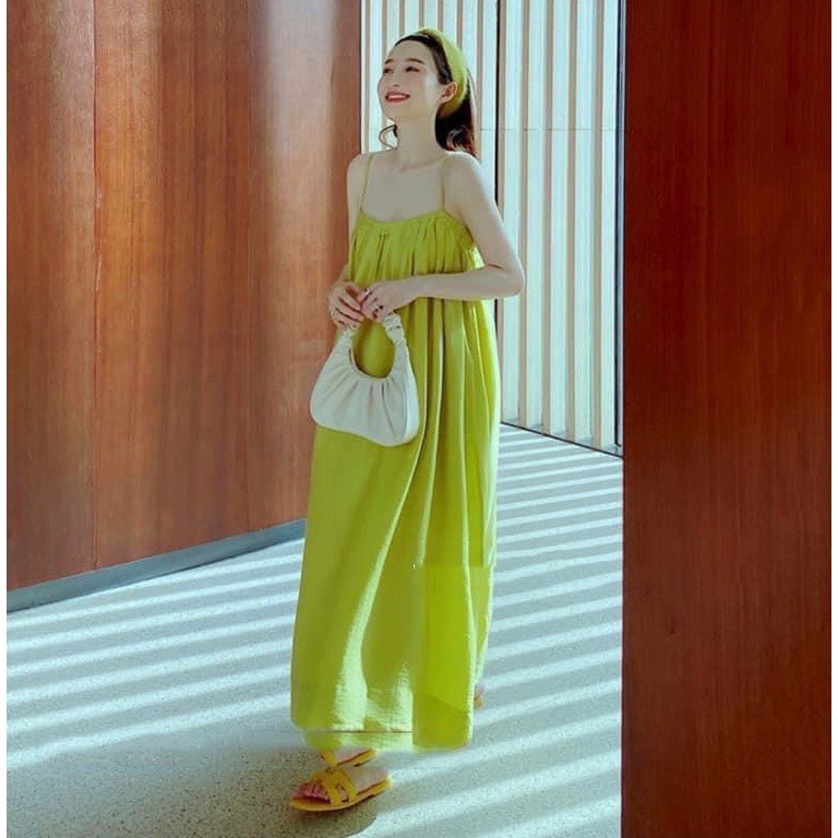 Váy maxi 2 dây đi biên dáng dài,váy xuông nữ phom rộngmặc ở nhà mùa hè SV96 HOASUMO