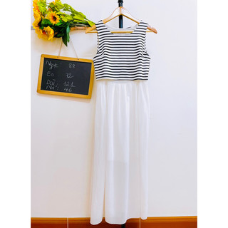 Đầm Maxi Thun Phối Voan, Hai Lớp, 2hand