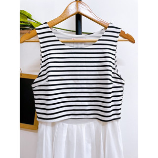 Đầm Maxi Thun Phối Voan, Hai Lớp, 2hand