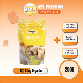 Bột gừng nguyên chất hữu cơ Dragon Superfoods 200g - Organic Ginger Powder Dragon Superfoods 200g