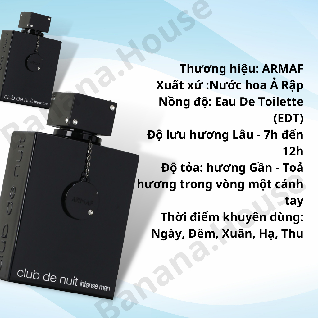 Nước Hoa Nam Club De Nuit Intense Man Full Size 105ml Gã Trai Lịch Lãm Chính Hãng Thơm Lâu