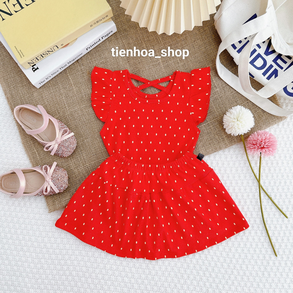 Bộ Cánh Tiên Dây Đan Chéo Kèm Chân Váy Có Quần Lót Bên Trong Bozip Siêu Mềm Mịn Mát Cho Bé Gái - HÀNG LOẠI 1