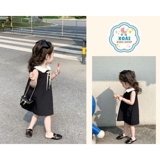 Váy suông nơ phối cổ trắng cho bé 8-22kg