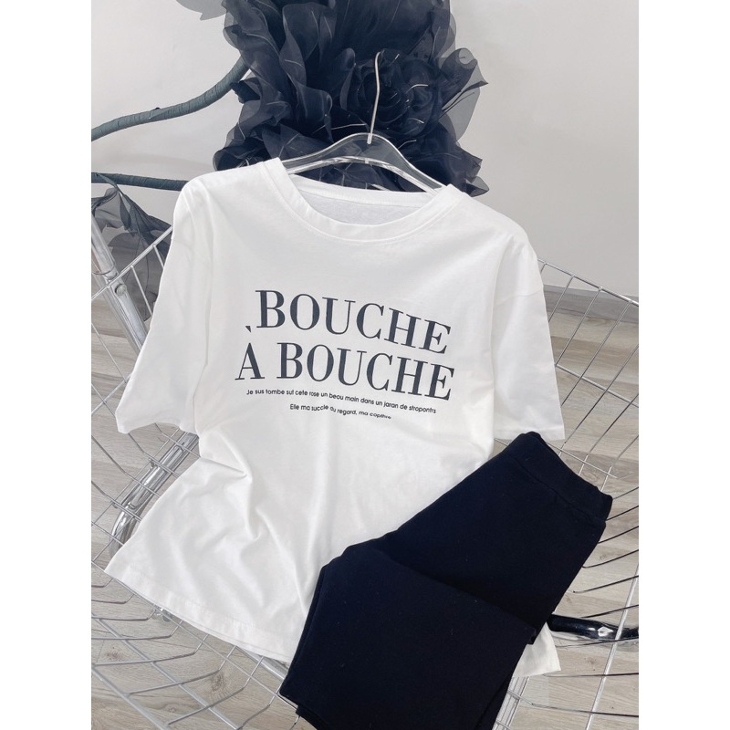 SET QUẦN LEGGING NGẮN KÈM ÁO TRẮNG IN CHỮ KTGIMI (Kèm ảnh thật)