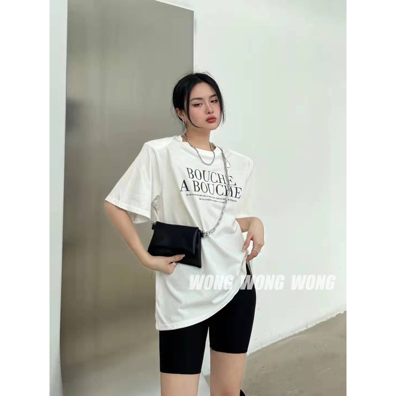 SET QUẦN LEGGING NGẮN KÈM ÁO TRẮNG IN CHỮ KTGIMI (Kèm ảnh thật)