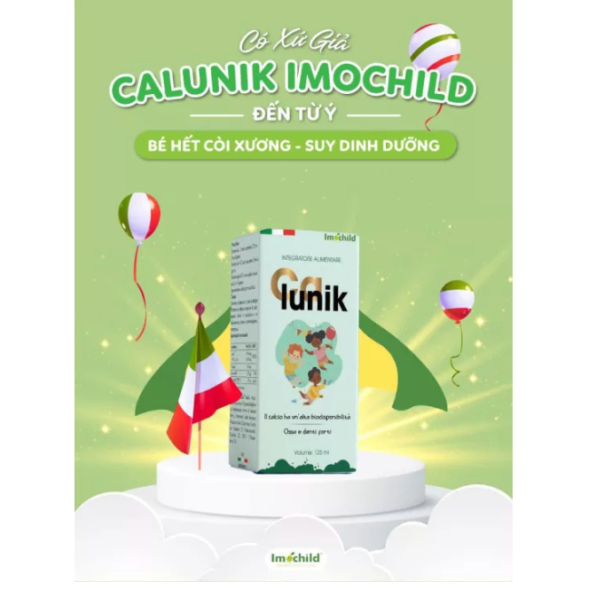 Calunik Imochild – Bổ sung Canxi,vitamin D3K2, Photpho giúp tăng chiều cao cho bé (125ml)