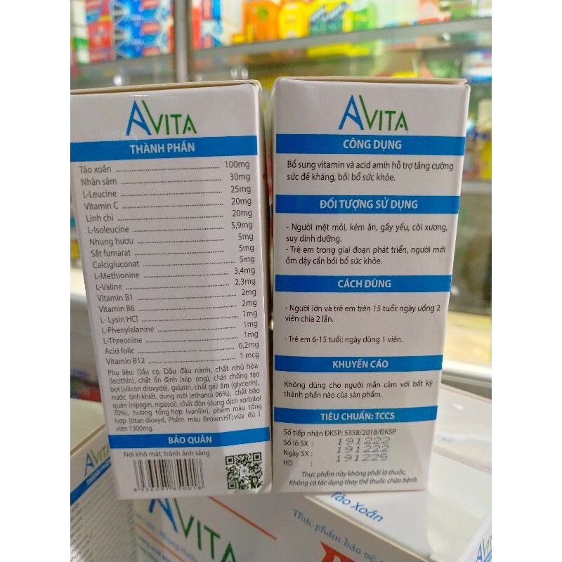 Viên hỗ trợ tăng cân AVITA an toàn hiệu quả Dược Hà Tây hộp 60 viên