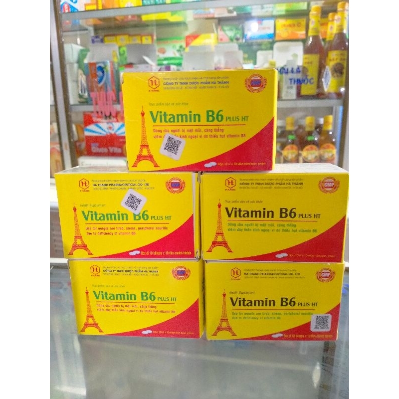 Vitamin B6 PLUS HT Hộp 100 viên dùng cho người mệt mỏi, căng thẳng,viêm dây thần kinh...