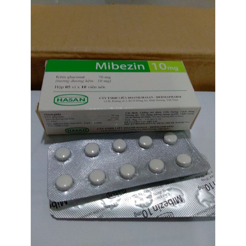 Viên bổ sung kẽm MIBEZIN 10 MG Hộp 50 viên