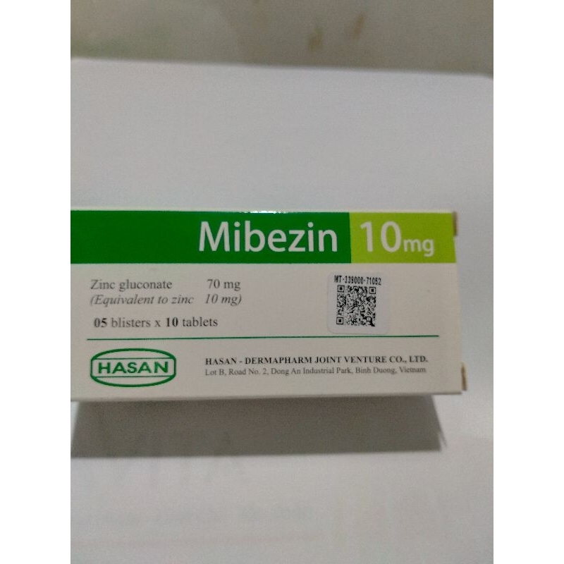 Viên bổ sung kẽm MIBEZIN 10 MG Hộp 50 viên