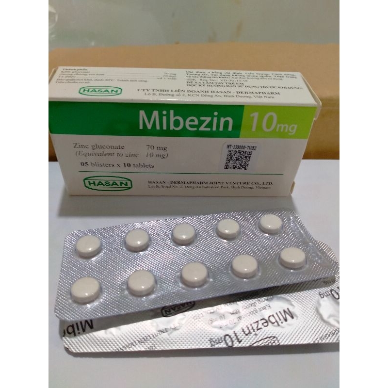 Viên bổ sung kẽm MIBEZIN 10 MG Hộp 50 viên