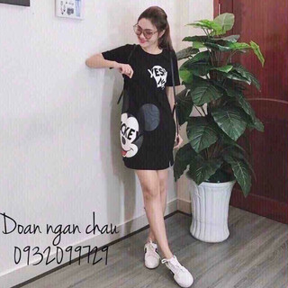 [Kèm ảnh thật] Đầm suông in hoạt hình