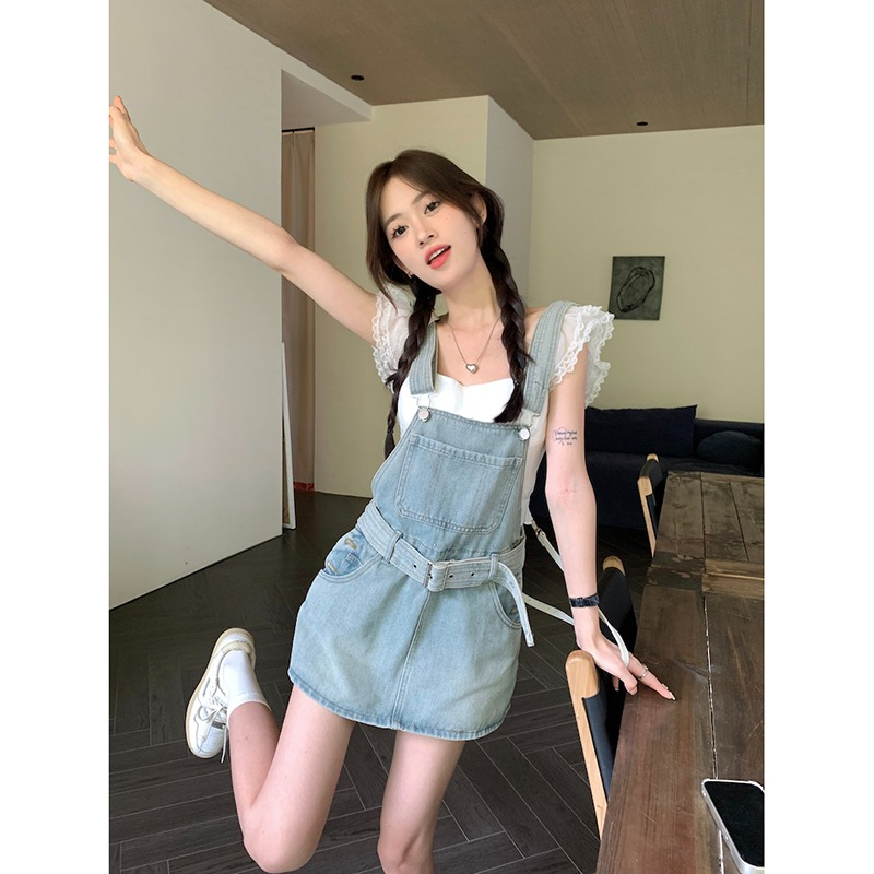 Yếm Bò Nữ Váy 2 Dây Denim Dáng Ngắn Đầm Chữ A Váy Yếm Jean Ngắn Retro Váy Đi Biển Đi Chơi Đầm Nữ Mùa Hè SD479