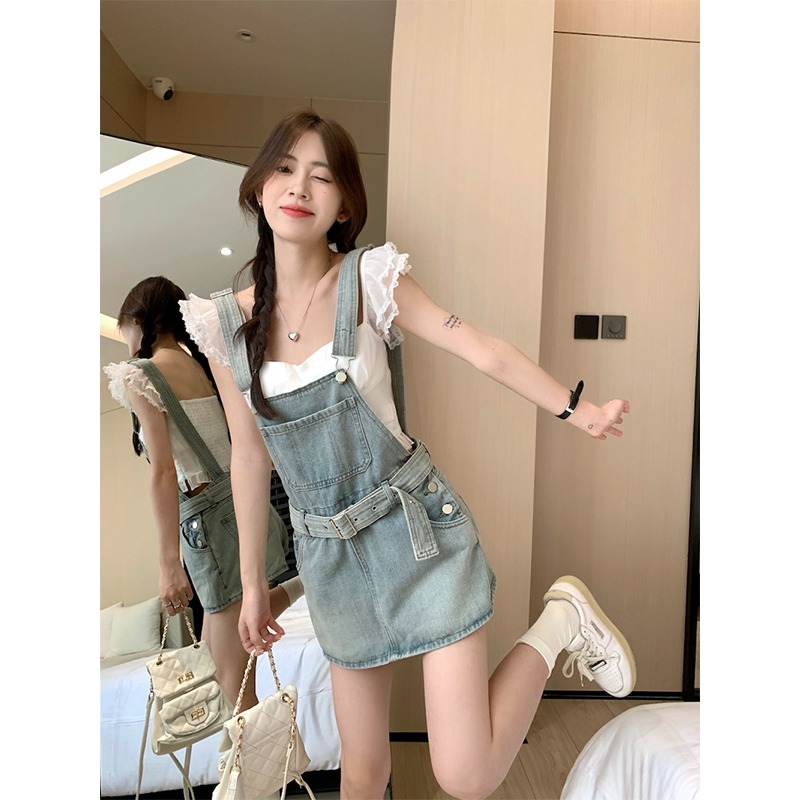 Yếm Bò Nữ Váy 2 Dây Denim Dáng Ngắn Đầm Chữ A Váy Yếm Jean Ngắn Retro Váy Đi Biển Đi Chơi Đầm Nữ Mùa Hè SD479