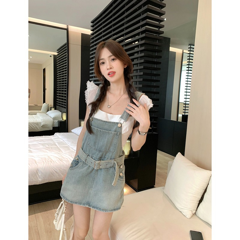 Yếm Bò Nữ Váy 2 Dây Denim Dáng Ngắn Đầm Chữ A Váy Yếm Jean Ngắn Retro Váy Đi Biển Đi Chơi Đầm Nữ Mùa Hè SD479