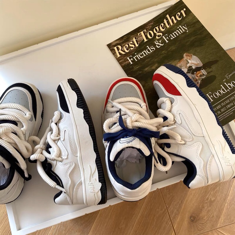 Giày thể thao phối dây thừng dây to tặng kèm bộ dây dẹt. Hàng chuẩn loại 1