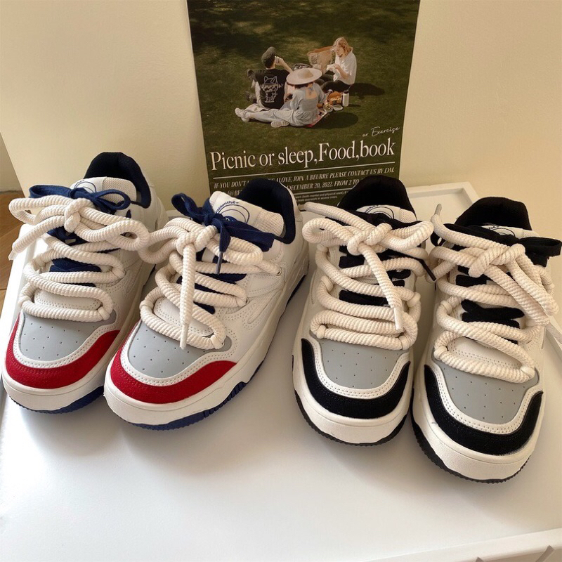 Giày thể thao phối dây thừng dây to tặng kèm bộ dây dẹt. Hàng chuẩn loại 1