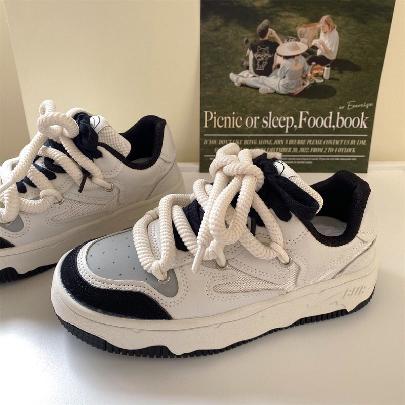 Giày thể thao phối dây thừng dây to tặng kèm bộ dây dẹt. Hàng chuẩn loại 1