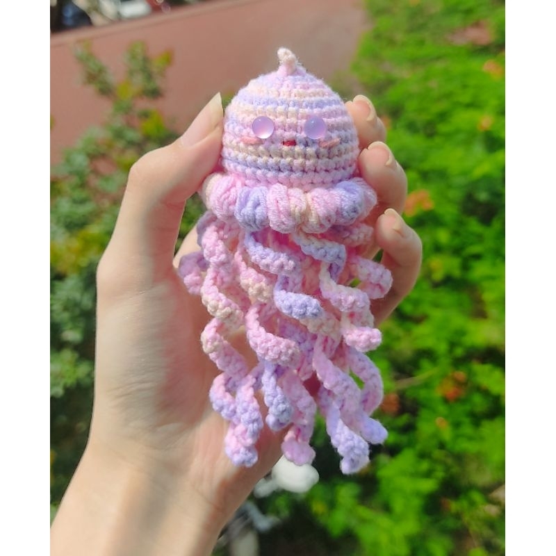 Móc khoá sứa len handmade nhiều màu sắc