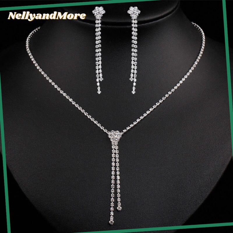 Bộ trang sức lên cô dâu siêu xinh đính đá pha lê lấp lánh