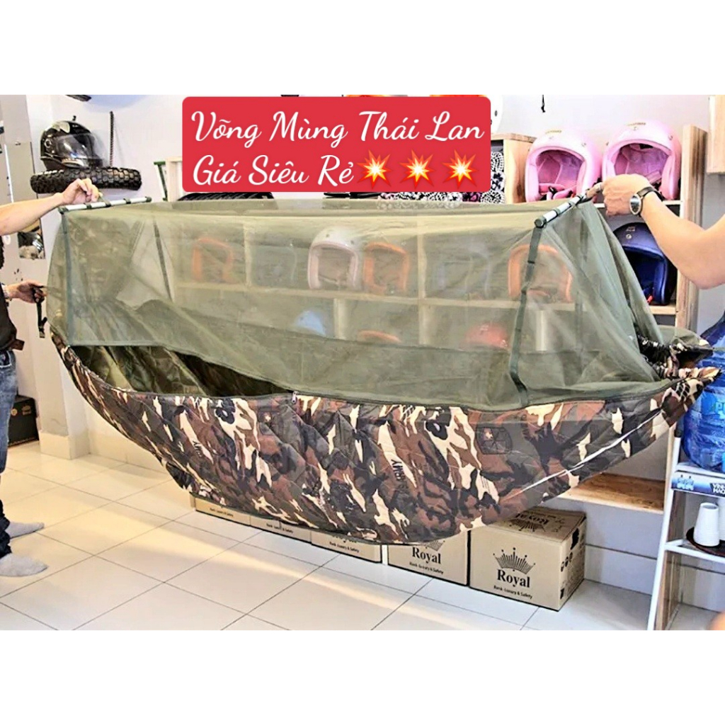 📌GIÁ SỐC_Võng mùng ThaiLand kèm 5 mét dây dù giá rẻ, chất dù cao cấp thoáng mát có mùng chống muỗi đi dã ngoại_HCM