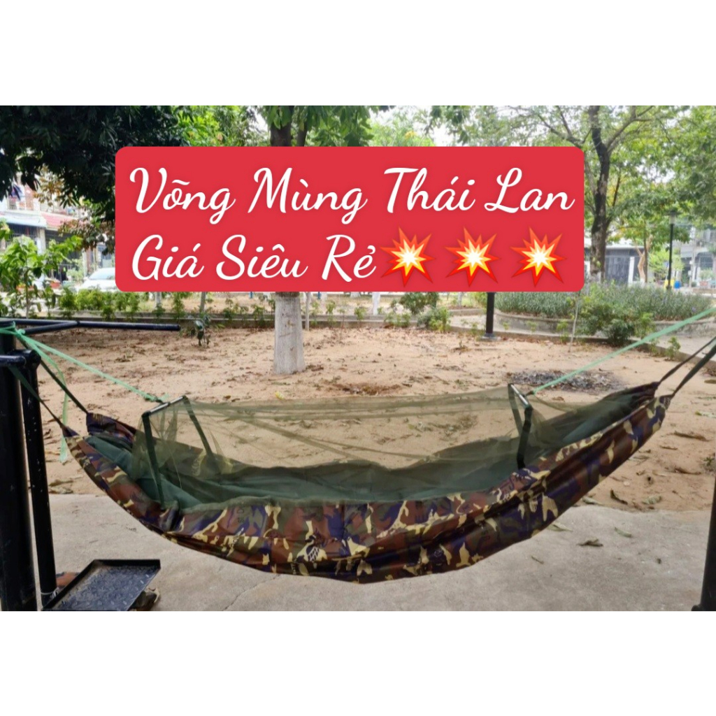 📌GIÁ SỐC_Võng mùng ThaiLand kèm 5 mét dây dù giá rẻ, chất dù cao cấp thoáng mát có mùng chống muỗi đi dã ngoại_HCM