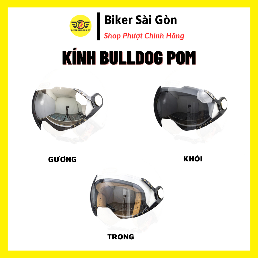 Kính Gắn Mũ Bảo Hiểm Bulldog Pom Chính Hãng[SP KHÔNG BAO GỒM NÓN] - BikerSaiGon