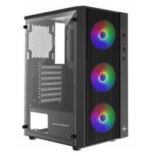 Vỏ máy tính Xigmatek EROS - ATX, Dải led RGB, Mặt hông kính cường lực - Hàng chính hãng ( chưa có fan quạt sau)