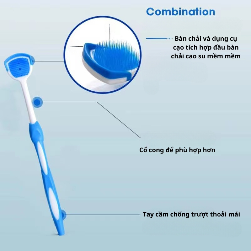 Bàn Chải Lưỡi Silicone Rưa Lưỡi Cạo Sạch Mảng Bám Lông Mềm Mại Không Đau Rát