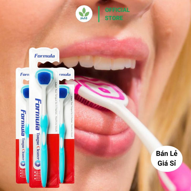 Bàn Chải Lưỡi Silicone Rưa Lưỡi Cạo Sạch Mảng Bám Lông Mềm Mại Không Đau Rát