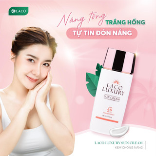 Kem Chống Nắng Laco Luxury 50ml SPF 45 và PA++++ Kiềm Dầu, Không Trôi Khi Gặp Nước