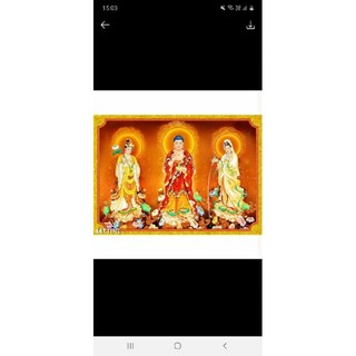 Tranh dán tường tam thánh phật không viền, ngang 70cm cao 40cm